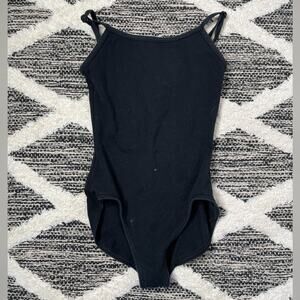 Capezio Elegant Black Dance Bodysuit leotard dance tumble Medium